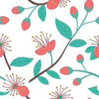 Spring floral seamless pattern with vibrant colors and delicate petals perfect for seasonal designs concept as Floral pattern featuring vibrant spring colors and delicate petals id Dynamics vector