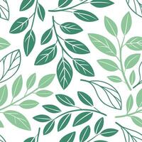 Spring leaves seamless pattern with soft gradients and green tones for fresh natural designs concept as Seamless pattern featuring soft gradient spring leaves in varying shades of Dynamics vector
