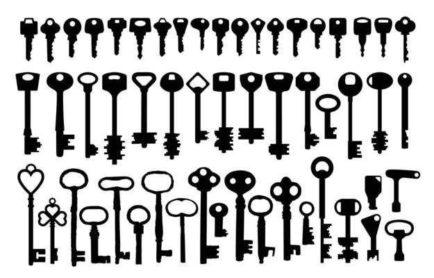 Big set of door keys.