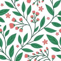 Spring nature seamless pattern with vibrant foliage and small blossoms for a fresh lively garden aesthetic concept as Fresh spring nature pattern featuring vibrant foliage and smal Dynamics vector