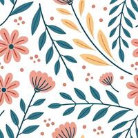 Springtime abstract floral seamless pattern with fluid shapes and vibrant hues for artistic compositions concept as Artistic floral pattern with abstract shapes and vibrant colors Dynamics vector