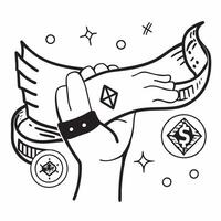 Stretch band and cryptocurrency concept as A stretch band and a cryptocurrency symbol representing flexibility training and digital finance perfect for isolated designs on a Dynamics vector