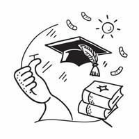 Students profile with graduation cap concept as A students profile blended with a graduation cap symbolizing hope and future achievements Perfect for educational and inspirational Dynamics vector