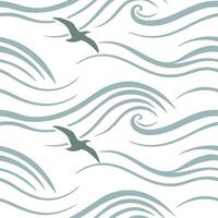 Subtle summer waves seamless pattern with soft undulating lines and muted tones for a peaceful coastal effect concept as Peaceful coastal waves pattern with soft undulating lines a Dynamics vector