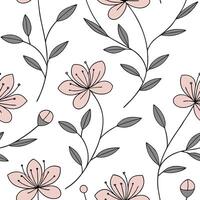 Subtle summer flowers seamless pattern with fine lines and neutral colors for a minimalist elegant design concept as Minimalist summer flower pattern with fine lines and neutral to Dynamics vector