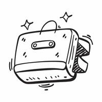 Suitcase icon with copy space on a blue background concept as A image of a suitcase icon with ample copy space on a blue background perfect for travel and vacation themed vi Dynamics Set 2 vector