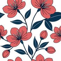 Summer flowers seamless pattern with rich color contrasts and vibrant petals for a bold artistic summer style concept as Artistic summer flower pattern with rich color contrasts an Dynamics vector