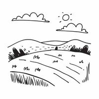 Summer meadow with rolling hills and clear sky concept as A picturesque summer meadow with rolling hills and a clear blue sky offering a clean and serene background for business pr Dynamics vector