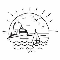 Sunrise over a peaceful harbor concept as A serene harbor with the first light of sunrise symbolizing new beginnings and hard work perfect for business presentations needing a clea Dynamics vector