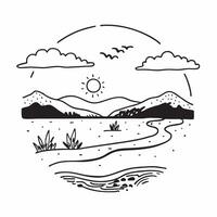 Summer meadow with a clear blue river concept as A picturesque summer meadow with a clear blue river under the bright summer sky offering a clean and serene background for business Dynamics vector