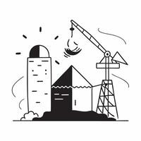 Sunrise over a construction site concept as A serene construction site with the first light of sunrise symbolizing new beginnings and hard work perfect for business presentations n Dynamics vector