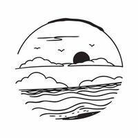 Sunset over a calm ocean with a clear horizon concept as A tranquil ocean scene with the warm hues of sunset and a clear horizon ideal for business presentations needing a serene a Dynamics vector
