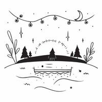 Sunset over a calm lake with festive lights concept as A serene lake scene with the warm hues of sunset and festive lights capturing the essence of celebration perfect for business Dynamics vector