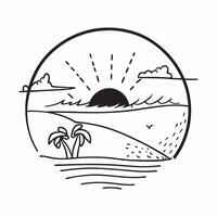 Sunset over a peaceful beach concept as A serene beach scene with the warm hues of sunset symbolizing relaxation and hard work perfect for business presentations needing a clean an Dynamics vector