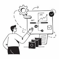 Supply chain manager with AI logistics concept as A supply chain managers profile blended with AI logistics representing AIs role in optimizing supply chain management and logistic Dynamics vector