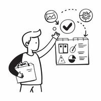 Supply chain manager with vendor KPIs concept as A supply chain managers profile blended with vendor KPIs symbolizing the key performance indicators in vendor evaluation Perfect f Dynamics vector