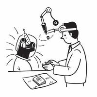 Surgeon operating with a robotic assistant concept as A surgeon performs a complex operation with a robotic assistant highlighting advanced technology and precision Perfect for me Dynamics vector