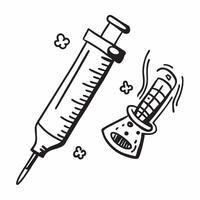 Syringe and Vaccine Vial with Vaccination Wording concept as A detailed illustration of a syringe and a vaccine vial perfect for promoting vaccination and immunization The words V Dynamics vector
