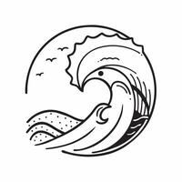 Surfer with ocean waves concept as A surfers profile blended with ocean waves symbolizing the power and beauty of the sea Perfect for outdoor and sports ads in Photo Stock Concep Dynamics vector