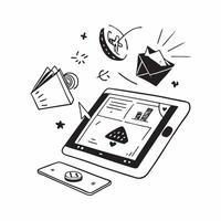 Tablet with holographic AI holiday expenses and travel icons concept as Camera movement Slide across the tablet screen with a focus on glowing holographic AI holiday expenses and t Dynamics vector