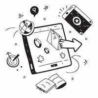Tablet with holographic AI travel deals and holiday icons concept as Camera movement Slide across the tablet screen with a focus on glowing holographic AI travel deals and holiday Dynamics Set 3 vector