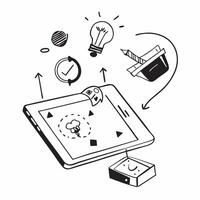 Tablet with holographic AI travel tips and holiday icons concept as Camera movement Slide across the tablet screen with a focus on glowing holographic AI travel tips and holiday ic Dynamics vector