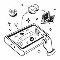 Tablet with holographic AI travel deals and holiday icons concept as Camera movement Slide across the tablet screen with a focus on glowing holographic AI travel deals and holiday Dynamics Set 2 vector