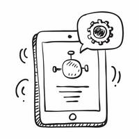 Tablet with Holographic Automation in Healthcare Icon and AI Icon concept as A photo depicting a tablet with a glossy glowing holographic automation in healthcare icon and AI icon Dynamics vector