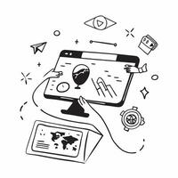 Tablet with holographic AI travel tips and holiday icons concept as Camera movement Slide across the tablet screen with a focus on glowing holographic AI travel tips and holiday ic Dynamics Set 6 vector