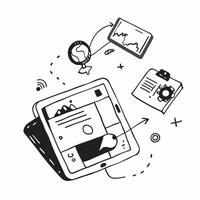 Tablet with holographic AI vacation tracker and holiday icons concept as Camera movement Slide across the tablet screen with a focus on glowing holographic AI vacation tracker and Dynamics vector
