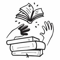 Teachers profile with books concept as A teachers profile merged with books symbolizing hope and the power of education Perfect for educational and inspirational ads in Photo Sto Dynamics vector