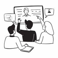 Teacher guiding students through an online class concept as A teacher guides students through an engaging online class showcasing adaptability and dedication Perfect for education Dynamics vector
