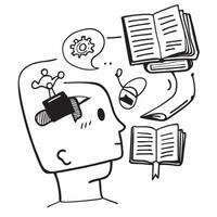 Teacher with AI educational tools concept as A teachers profile blended with AI educational tools representing AIs role in education and personalized learning Ideal for education Dynamics vector