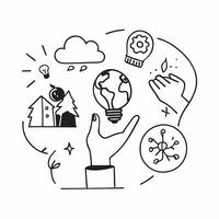Teacher with eco friendly classroom concept as A teachers profile blended with an eco friendly classroom symbolizing education for sustainability and hope for future generations P Dynamics vector