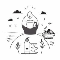 Tea master with zen garden concept as A tea masters profile blended with a zen garden symbolizing tranquility and mindfulness in a nature inspired cafe Ideal for tea and lifestyle Dynamics vector