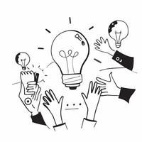 Team brainstorming session concept as A team engaged in a brainstorming session blended with creative lightbulb imagery symbolizing innovation and collaboration in a happy working Dynamics vector
