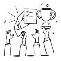 Team celebrating milestones concept as A team celebrating milestones blended with trophy imagery symbolizing achievement and recognition in the workplace Perfect for corporate and Dynamics vector