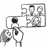 Team coach with jigsaw puzzle concept as A team coachs profile combined with a jigsaw puzzle representing management coaching and team cohesion Ideal for teamwork and corporate ad Dynamics vector