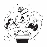 Team lunch break concept as A team enjoying a lunch break blended with healthy food imagery symbolizing well being and happiness in the workplace Ideal for corporate and lifestyle Dynamics vector