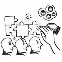 Team leader with puzzle pieces concept as A team leaders profile combined with puzzle pieces symbolizing management coaching and team building Perfect for teamwork and corporate a Dynamics vector