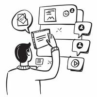 Team leader with email notifications concept as A team leaders profile blended with email notifications symbolizing efficient communication and leadership through emails Perfect f Dynamics vector