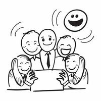 Team meeting with smiles concept as A team meeting with smiles blended with happy face imagery symbolizing joy and satisfaction in the workplace Ideal for corporate and motivation Dynamics vector