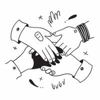 Team with diversity and inclusion concept as A diverse team blended with handshake imagery symbolizing unity and inclusivity in the workplace Perfect for corporate and social resp Dynamics vector