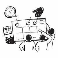Team planning session concept as A team planning session blended with calendar imagery symbolizing organization and goal setting in the workplace Perfect for corporate and motivat Dynamics vector