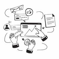 Team with email collaboration concept as A teams profile blended with email collaboration symbolizing teamwork and communication through emails Perfect for business and team build Dynamics vector