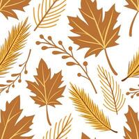 Thanksgiving leaves seamless pattern with rich autumn colors of red orange and yellow for a warm harvest inspired look concept as Warm Thanksgiving pattern with red orange and yell Dynamics Set 8 vector