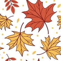 Thanksgiving leaves seamless pattern with rich autumn colors of red orange and yellow for a warm harvest inspired look concept as Warm Thanksgiving pattern with red orange and yell Dynamics Set 10 vector