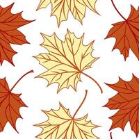 Thanksgiving leaves seamless pattern with rich autumn colors of red orange and yellow for a warm harvest inspired look concept as Warm Thanksgiving pattern with red orange and yell Dynamics Set 17 vector