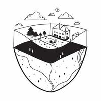 Top view of a city with overlay of community gardens symbolizing urban green spaces in double exposure with copy space concept as A top view of a city blended with community garde Dynamics vector