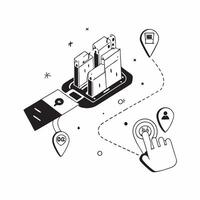 Top view of a city with smart parking overlay symbolizing innovative mobility in double exposure with copy space concept as A top view of a city blended with smart parking symbols Dynamics vector